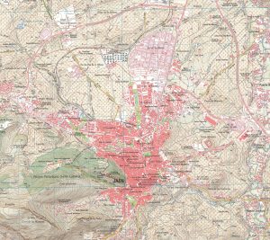 Mapa de la ciudad de Jaén (España)