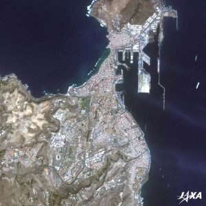 Las Palmas de Gran Canaria vista por el satélite Daichi. Las Palmas de Gran Canaria vista por el satélite Daichi.