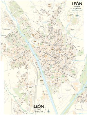 Mapa de la ciudad de León (España)