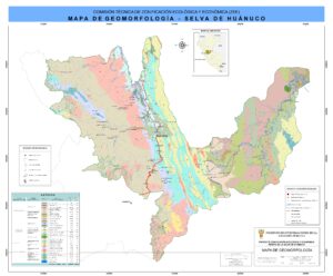 Mapa geomorfológico del departamento de Huánuco.