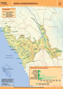 Mapa hidrográfico del departamento de La Libertad.