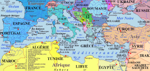 Mapa político del mar Mediterráneo. Mapa político del mar Mediterráneo.