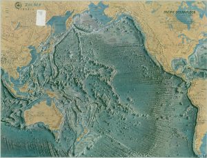 Mapa del fondo del océano Pacífico. Mapa del fondo del océano Pacífico.