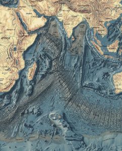 Mapa del fondo oceánico del océano Índico. Mapa del fondo oceánico del océano Índico.