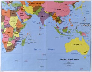 Mapa del océano Índico