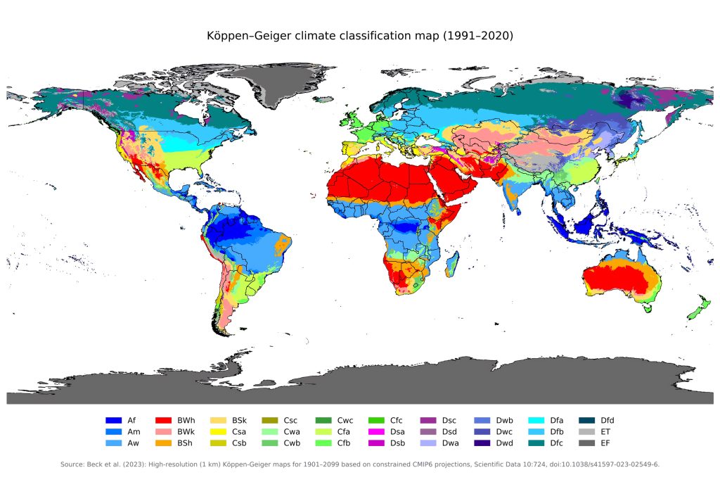 Mapa climático mundial.