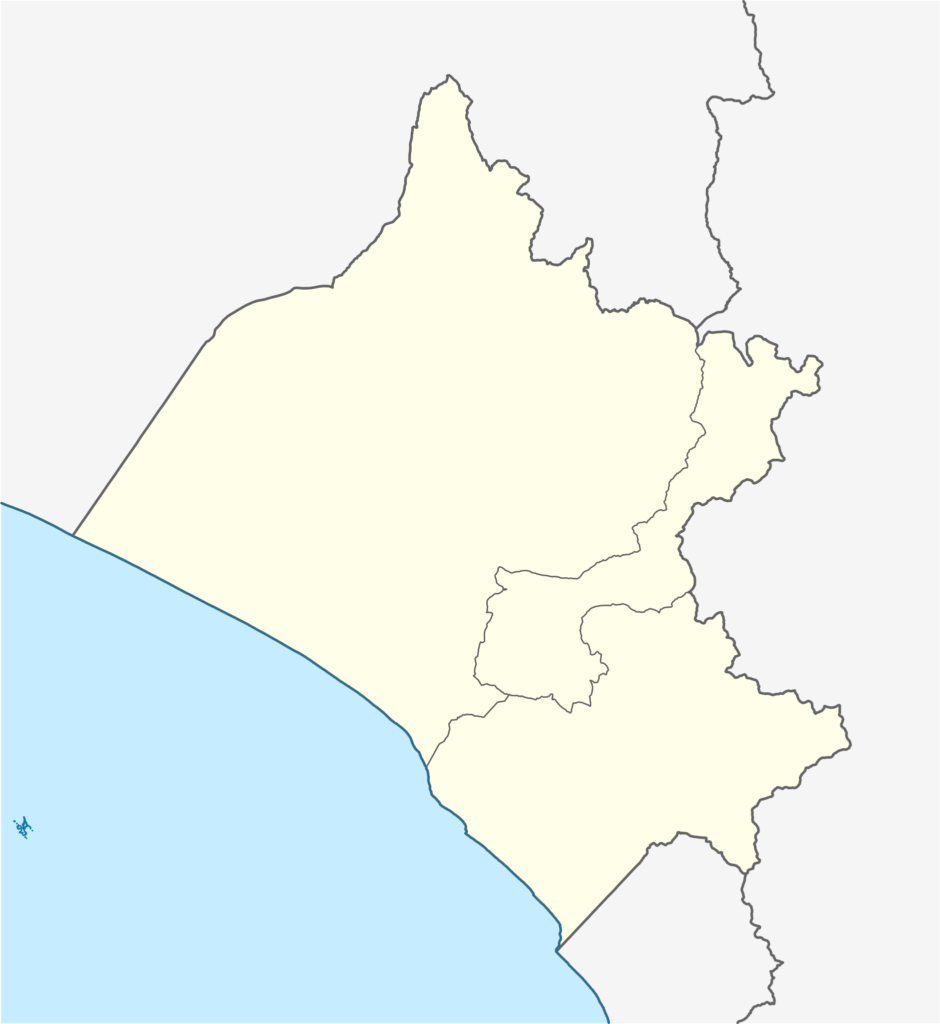 Mapa en blanco del departamento de Lambayeque.