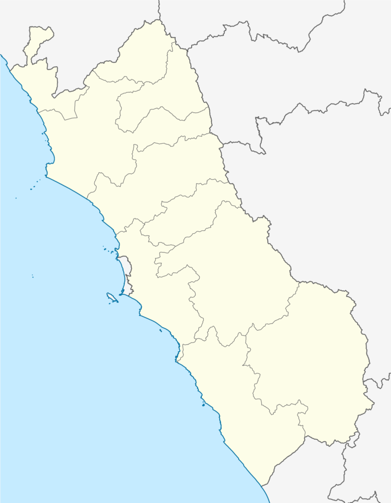 Mapa en blanco del departamento de Lima.