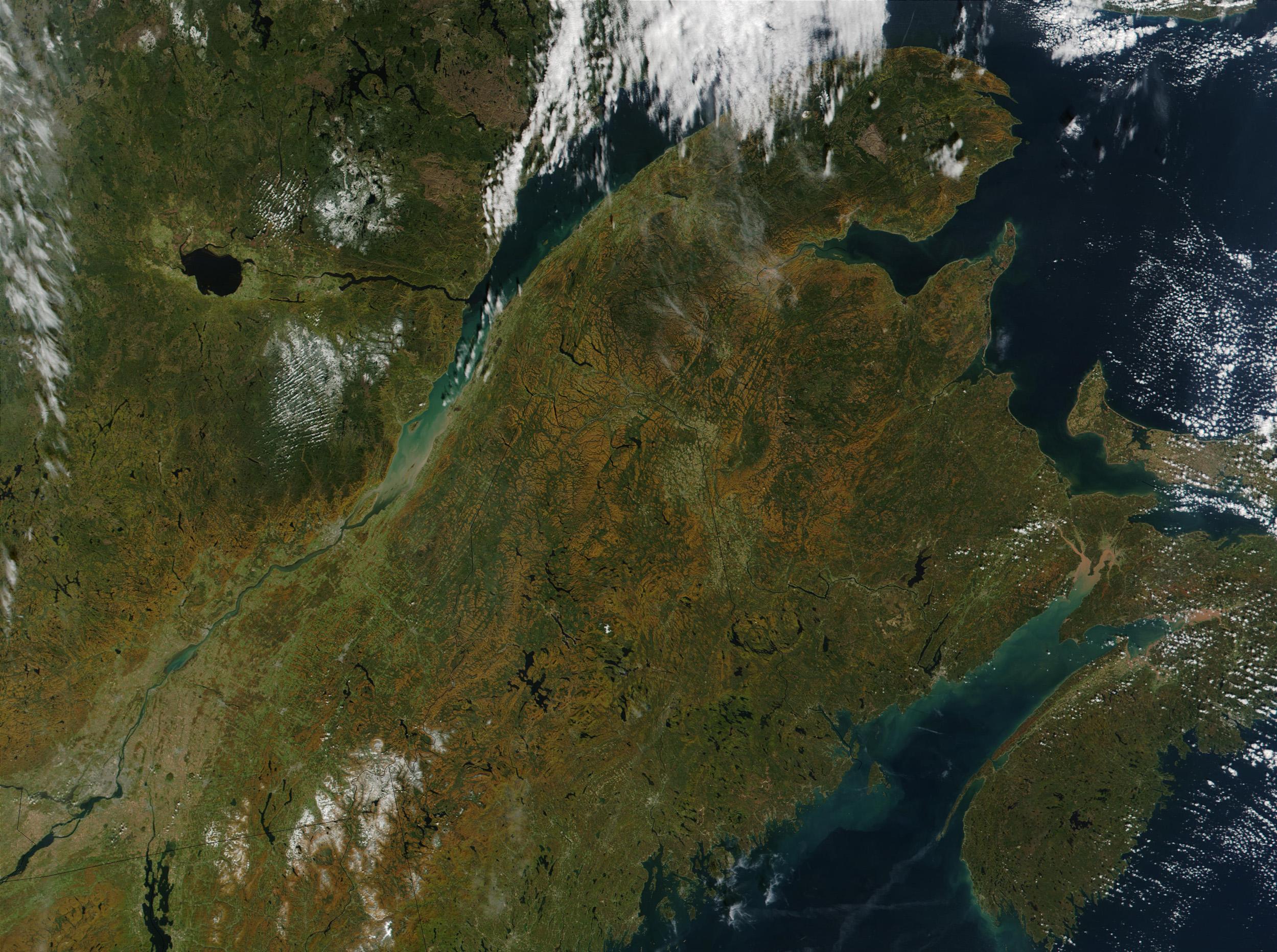 Satellite Image, Photo of Gaspésie and Eastern Quebec